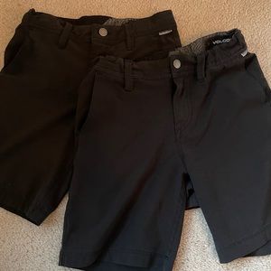 2 pairs of boys Volcom shorts black size 6